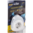 LIGHTING Светильник-ночник светодиодный 002 овал со свободной розеткой 220В IEK