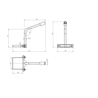 Кронштейн на опору для уличного светильника с 1 хомутом 350mm d48mm SPP-AC3-0-350-048