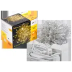 LIGHTING Гирлянда нить 20м 200 светодиодов теплый белый свет IP44 прозрачный шнур 3м 230В контроллер 8 сцен IEK