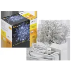 LIGHTING Гирлянда нить 20м 200 светодиодов белый свет IP44 прозрачный шнур 3м 230В контроллер 8 сцен IEK