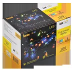 LIGHTING Гирлянда нить 10м 100 светодиодов RGB IP20 зеленый шнур 1,5м 230В контроллер 8 сцен IEK