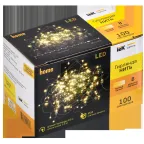 LIGHTING Гирлянда нить 10м 100 светодиодов теплый белый свет IP20 зеленый шнур 1,5м 230В контроллер 8 сцен IEK
