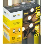 LIGHTING Гирлянда белт-лайт 5м 10 теплый белый цвет ламп IP65 черный шнур 3м 230В транзит IEK