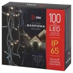 Светодиодная новогодняя гирлянда ERAPS-BK1 бахрома 0,7x2 м холодный белый свет 100 LED