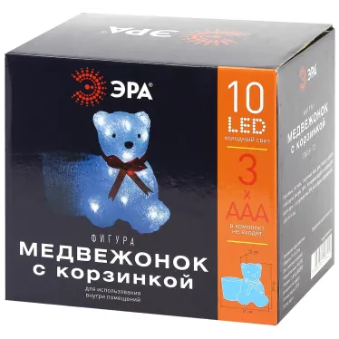 Фигура LED Медвежонок с корзинкой, 3АА ENIOF - 12
