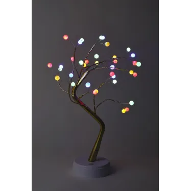 Декоративный светильник Дерево с самоцветами h 45 см, мультиколор, 36 LED, 3*АА, IP20 ЕGNID - 36M