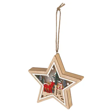 Новогодний декоративный светильник Звездочка, 15*15 см, 4 LED, 2*ААА ENGDS-4L