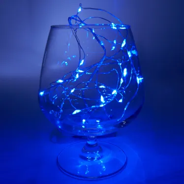 Гирлянда линейная LED синий 2м от батареек