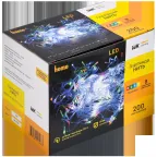 LIGHTING Гирлянда нить 20м 200 светодиодов RGB свет IP44 прозрачный шнур 3м 230В контроллер 8 сцен IEK