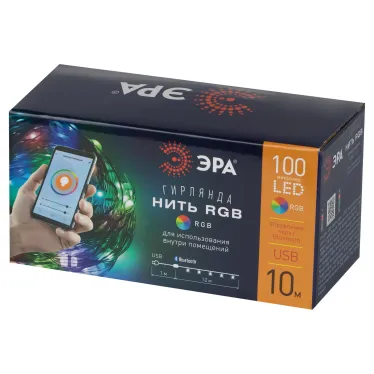 Гирлянда Нить с пультом, RGB, 10 м, 220 V, с таймер, с музыкой, с упр. через моб. прилож., длина провод ЕGNIG - PU-1