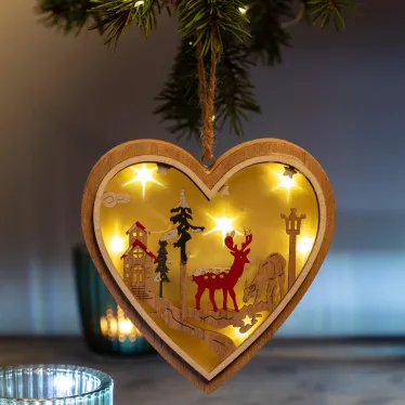 Новогодний декоративный светильник Сердце, 9*10 см, 4 LED, 2*ААА ENGDS-5L