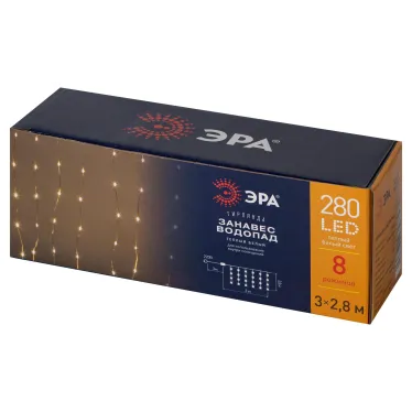 Гирлянда Занавес Водопад теплый белый, 3*2,8 м, 280 LED, IP20 ENIN-300WL
