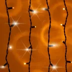 Гирлянда 600LED Занавес 3м*2м, желтый свет,черн. каучук, 220В, IP65 ERAPS-Z