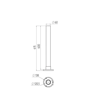 Опора пластиковая 0,6 м. Опора пластиковая для светильников НТУ Н-600 mm (136)