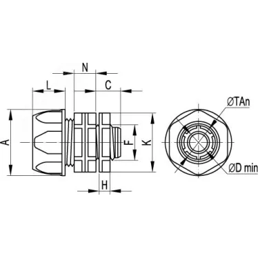 Переходник армированная труба-коробка IP65 1и1/4дюйма 35мм