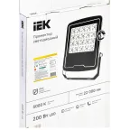Прожектор светодиодный СДО 08-200 PRO 30град 5000К IP65 черный IEK