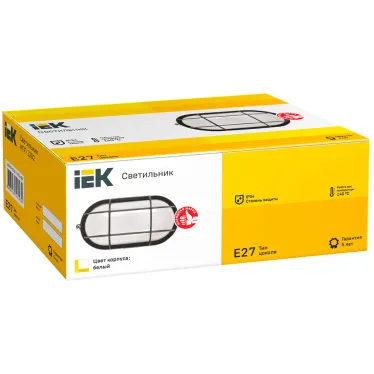 Светильник НПП1202 белый/овал с реш. 100Вт IP54 IEK