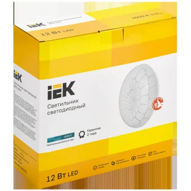 Светильник светодиодный ДПБ 2007 12Вт IP20 4000К круг белый IEK