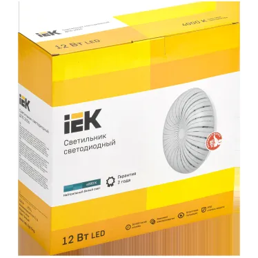 Светильник светодиодный ДПБ 2006 12Вт IP20 4000К круг белый IEK
