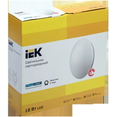 Светильник LED ДПБ 1002 18Вт IP20 4000K круг белый IEK
