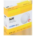 Светильник светодиодный ДПО 4005 8Вт IP54 6500K круг белый IEK