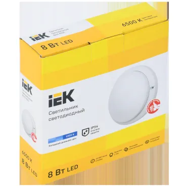 Светильник светодиодный ДПО 4005 8Вт IP54 6500K круг белый IEK