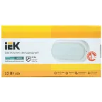 Светильник светодиодный ДПО 4012 12Вт IP54 4000K овал белый пластик IEK