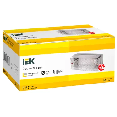 Светильник НПП3006 серый 60Вт IP54 IEK