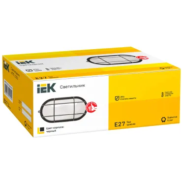 Светильник НПП1202 черный/овал с реш. 100Вт IP54 IEK
