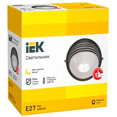 Светильник НПП1107 белый/круг ресничка 100Вт IP54 IEK