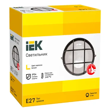 Светильник НПП1102 черный/круг с реш.100Вт IP54 IEK