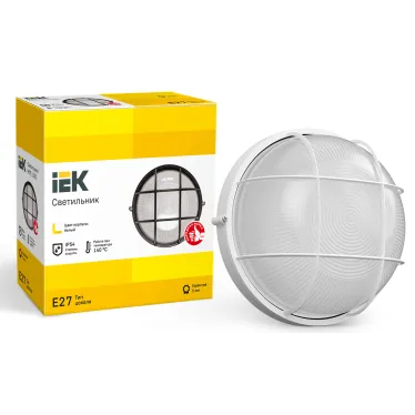 Светильник НПП1102 черный/круг с реш.100Вт IP54 IEK