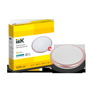 Светильник светодиодный ДПБ 3203 18Вт IP54 4000K круг розовое золото IEK