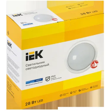 Светильник светодиодный ДПО 5071 28Вт 6500К IP65 круг белый IEK