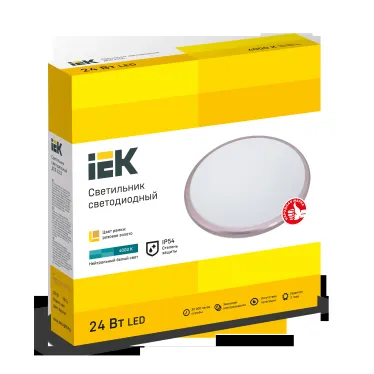 Светильник светодиодный ДПБ 3205 24Вт IP54 4000K круг розовое золото IEK