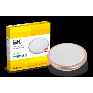 Светильник светодиодный ДПБ 3205 24Вт IP54 4000K круг розовое золото IEK