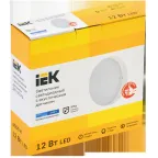Светильник светодиодный ДПО 2012Д 12Вт IP54 6500К круг белый с акустическим датчиком IEK
