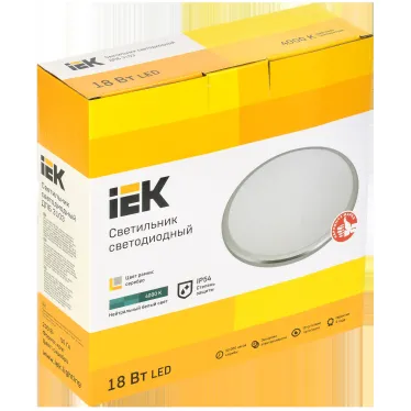 Светильник светодиодный ДПБ 3103 18Вт IP54 4000K круг серебро IEK