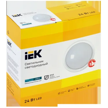 Светильник светодиодный ДПО 5060 24Вт 4000К IP65 круг белый IEK