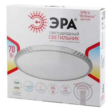 Светильник потолочный светодиодный Классик с ДУ SPB-6-70-RC R Brilliance 70Вт 3000-6500К 5950Лм круглый ЭРА