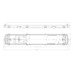 Светильник под 2 светодиодные лампы T8 G13 LED 2x600 транзитный с отражателем 20шт в линию SPP-103-0-102-060 IP65