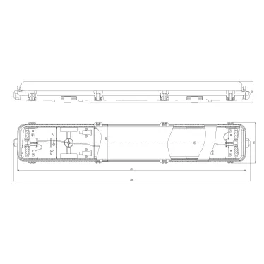 Светильник под 2 светодиодные лампы T8 G13 LED 2x600 транзитный с отражателем 20шт в линию SPP-103-0-102-060 IP65