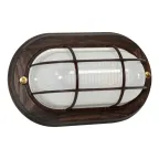Светильник НПП-03-60-022 IP65 Самарканд 1402 Овал малый матовый / корпус с решеткой дер. венге индивидуальная упаковка