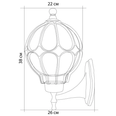 Светильник НБУ-60w вверх Е27 IP44 черное золото
