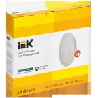 Светильник светодиодный ДПБ 2002 18Вт IP20 4000K круг белый IEK