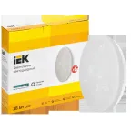 Светильник светодиодный ДПБ 2002 18Вт IP20 4000K круг белый IEK
