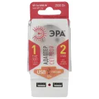 Адаптер ''Polynom'' 1гн 220V + 2xUSB 2100mA, c заземл, (белый) (10/60/1440) SP-1e-USB-W''