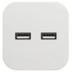 Разветвитель электрический SP-2-USB-W на 2 розетки + 2xUSB 2400mA, без заземл 10А (белый)
