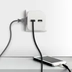 Разветвитель электрический SP-2-USB-W на 2 розетки + 2xUSB 2400mA, без заземл 10А (белый)