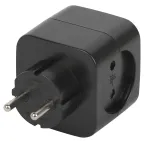 Разветвитель электрический SP-2-USB-B на 2 розетки + 2xUSB 2400mA, без заземл 10А (черный)